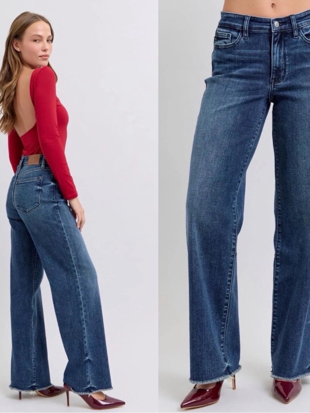 💙 Judy Blue Cropped Wide Leg Jeans — Size 7/28